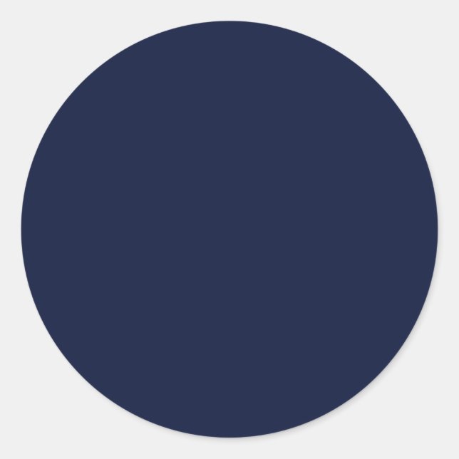 Midnight Navy Blue Solid Colour Classic Round Sticker (Front)