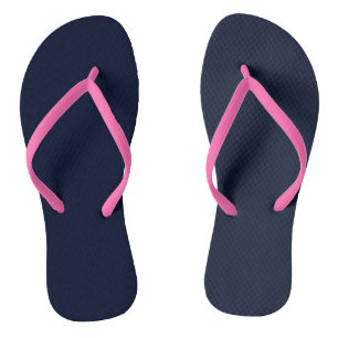 Midnight Navy Blue Solid Colour Flip Flops