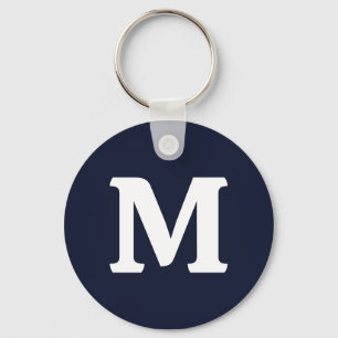 Midnight Navy Blue Solid Colour Key Ring