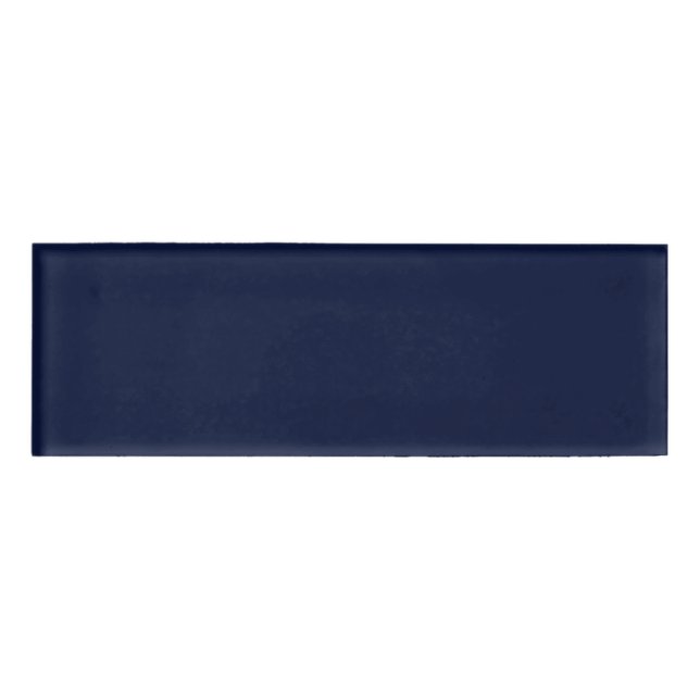 Midnight Navy Blue Solid Colour Name Tag (Front)
