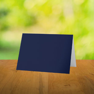 Midnight Navy Blue Solid Colour Thank You Card