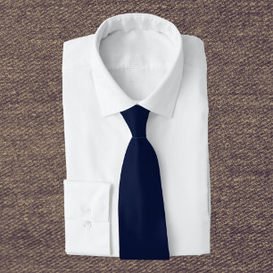 Midnight Navy Blue Solid Colour Tie