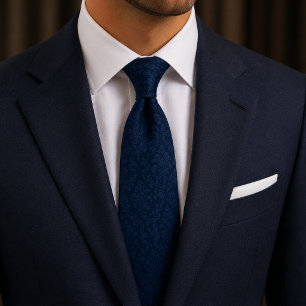 Midnight Navy Damask Quiet Luxury Tie