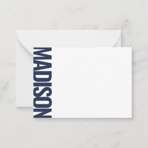 Midnight Navy Vertical Big Name Bold Typography Card