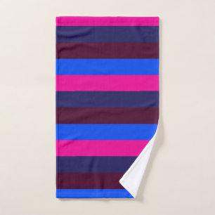 Midnight neon stripes hand towel
