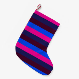 Midnight neon stripes small christmas stocking