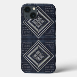 Midnight Nomad Diamond - Indigo Mudcloth Art iPhone 13 Case