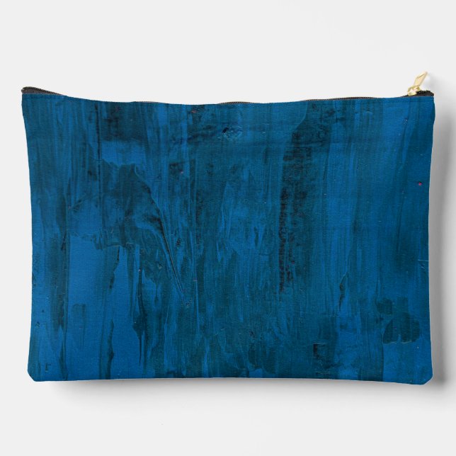 Midnight Ocean Waves | Abstract Deep Blue  Accessory Pouch (Back)