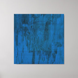Midnight Ocean Waves   Abstract Deep Blue  Canvas Print