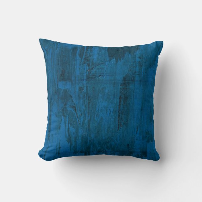 Midnight Ocean Waves | Abstract Deep Blue  Cushion (Front)