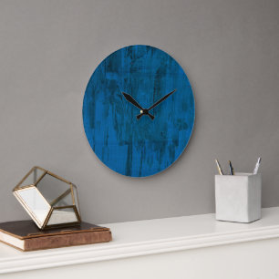 Midnight Ocean Waves   Abstract Deep Blue  Large Clock