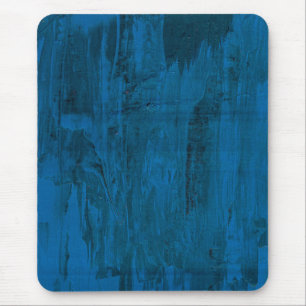 Midnight Ocean Waves Abstract Deep Blue Mouse Mat