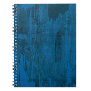 Midnight Ocean Waves Abstract Deep Blue Notebook