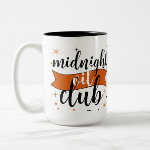 Midnight Oil Club, Spooky Season Skull & Stars  Two-Tone Coffee Mug