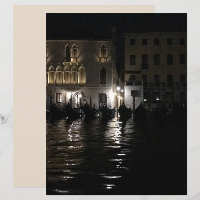 Midnight on The Grand Canal Scrapbook Paper (Front/Back)