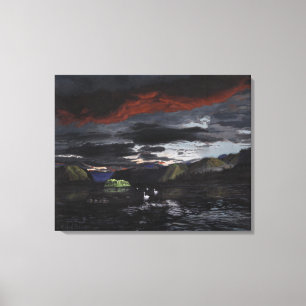 Midnight on the Yukon River: Canvas Uncropped Print
