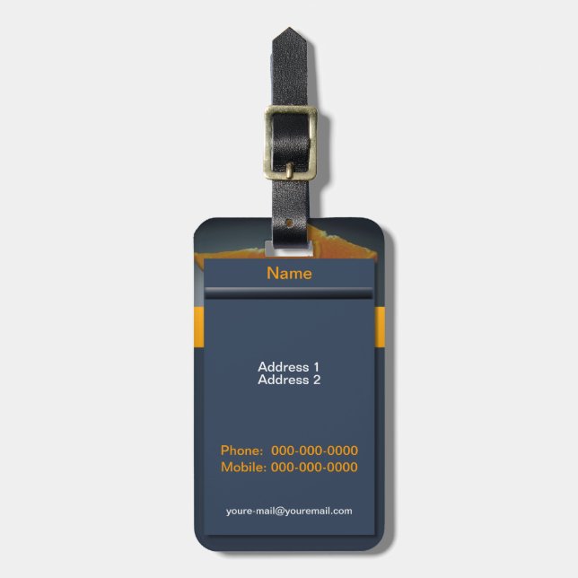 Midnight Orange Luggage Tag (Front Vertical)
