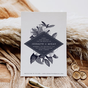 Midnight Orchid Save the Date Card