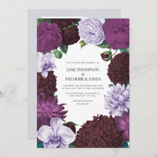 Midnight Orchid, Velvet Aubergine & Misty Mauve Invitation