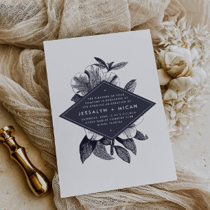 Midnight Orchid Wedding Invitation