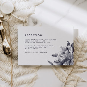 Midnight Orchid Wedding Reception Card