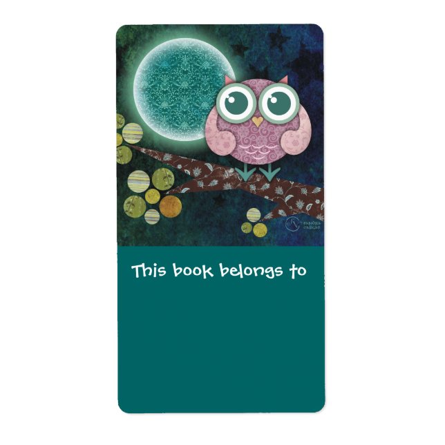 Midnight Owl Bookplates Labels (Front)