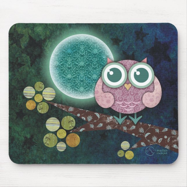 Midnight Owl Mouse Mat (Front)