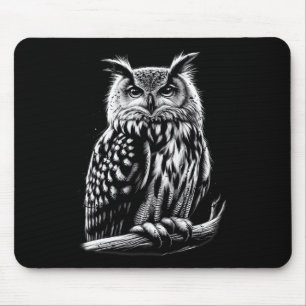 Midnight Owl Silent Watcher Of The Night Wise Eyes Mouse Mat