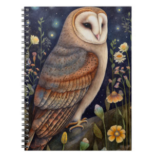 Midnight Owl Spiral Photo Notebook