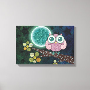 Midnight Owl Wrapped Canvas Wall Art