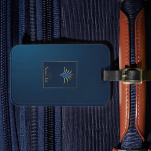 Midnight Palm Collection Navy Blue & Gold Luggage Tag