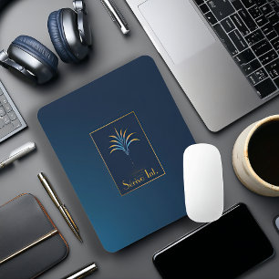 Midnight Palm Collection Navy Blue Mouse Mat