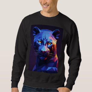  "Midnight Panther: Vector Geometric Art" Sweatshirt