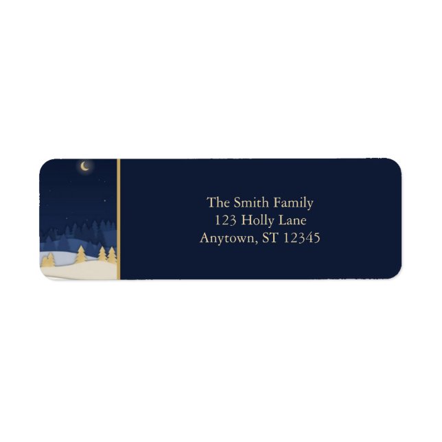 Midnight Papercut Forest Return Address Labels (Front)
