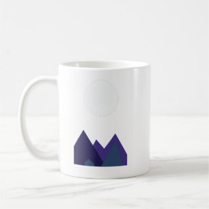 Midnight Peaks: Minimalist Vector Mountainscape Coffee Mug