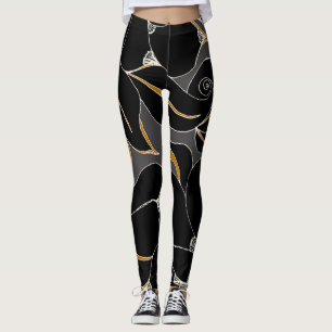 Midnight Petals – Elegant Floral Pattern Leggings