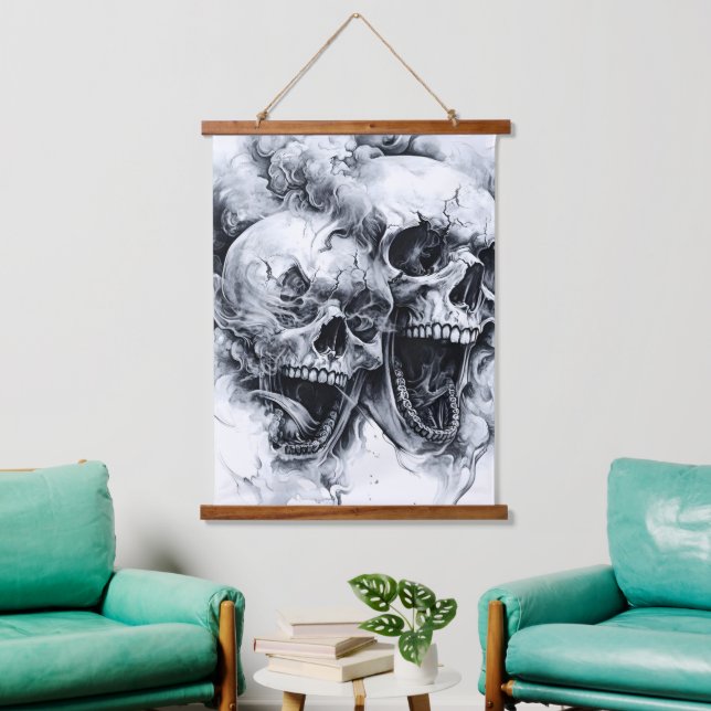 Midnight Phantom Skull Hanging Tapestry (Living Room)