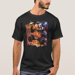 Midnight Pizza Badger – Cute Funny Badger Eating P T-Shirt