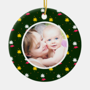 Midnight Poetry Christmas Personalised Photo Ceramic Tree Decoration