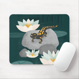 Midnight Pond Fire Salamander Mouse Mat