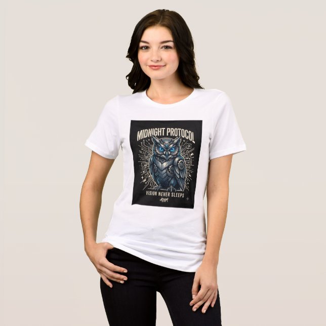 Midnight Protocol Owl T-Shirt Tri-Blend Shirt (Front Full)