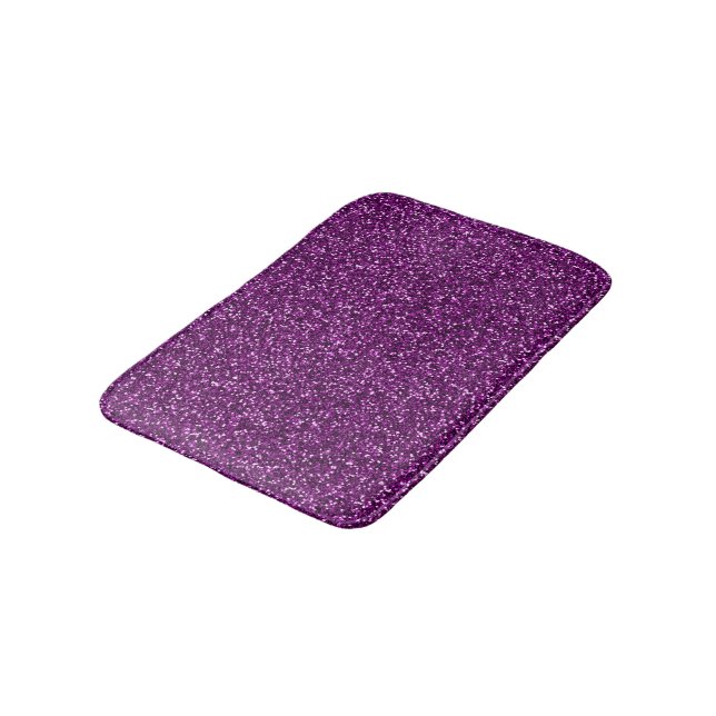 Midnight Purple Glitter Bath Mat (Angled)