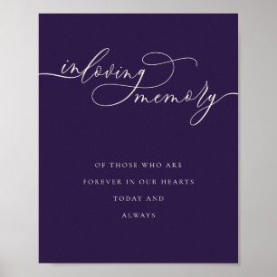 Midnight Purple In Loving Memory Elegant Poster