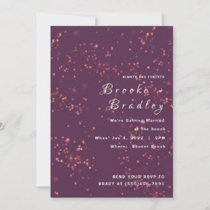 Midnight Purple Sparkle Wedding Invitation