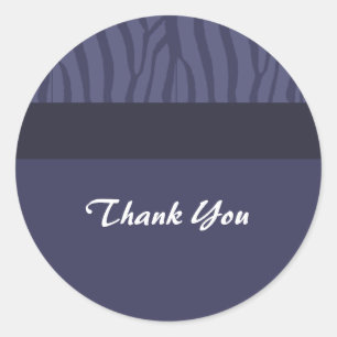Midnight Purple Thank You Classic Round Sticker