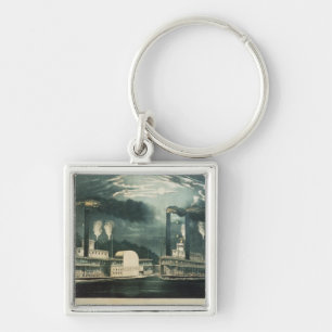 Midnight Race on the Mississippi, 1875 Key Ring