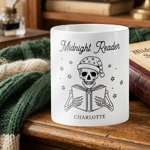Midnight Reader Funny Reading Skeleton Coffee Mug