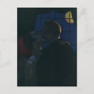 Midnight Rendezvous, Lovers by the Full Moon Postcard