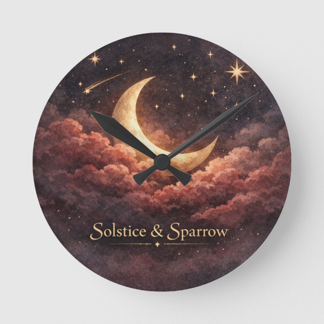 Midnight Reverie Celestial Moon Clock (Front)