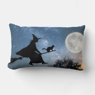 Midnight Ride, The Witch and Her Familiar Lumbar Cushion